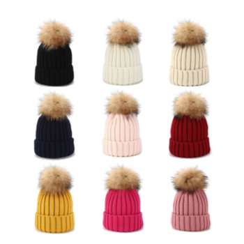 autumn and winter fourteen color outdoor keep warm all-match hairball knitting hat 56-60cm