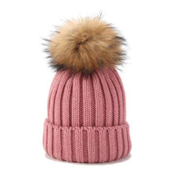 Autumn and winter outdoor keep warm all-match hairball knitting hat 56-60cm