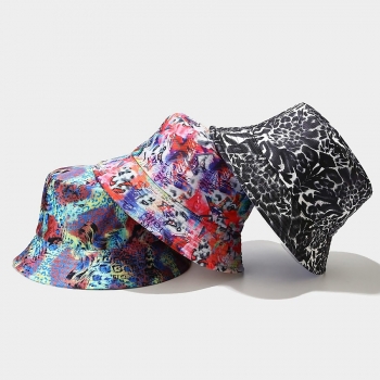 1 pc three color graffiti double-sided foldable sunscreen bucket hat 56-58cm