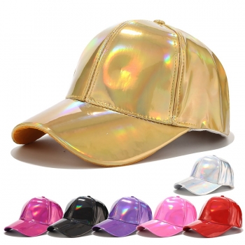 1 pc six color pu fashion glossy ajustable baseball cap 56-58cm