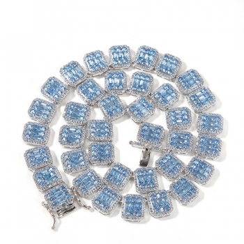 1 pc fashion high quality hip-hop square rhinestone design necklace(perimeter:20 inch)#1#