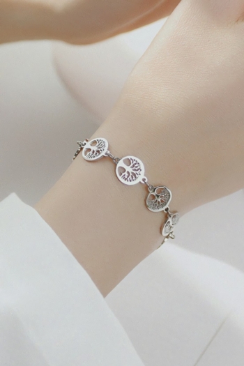 1 pc fashion simple tree of life shape metal chain bracelets(length: 16cm+5.5cm)