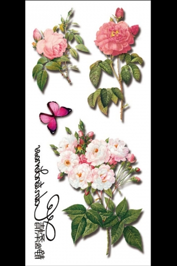 Butterfly flower waterproof multicolor fashion simulation disposable tattoo sticker(size:148*210mm)#59#*2