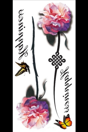 Butterfly flower waterproof multicolor fashion simulation disposable tattoo sticker(size:148*210mm)#51#*2