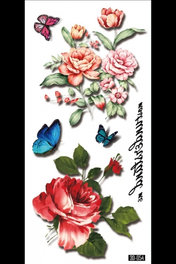 Butterfly flower waterproof multicolor fashion simulation disposable tattoo sticker(size:148*210mm)#54#*2