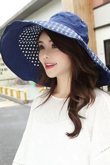 1 pc oversized brim beach shade double layer uv protection foldable outdoor hat 56-58cm