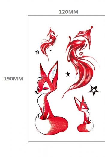 Fox pattern waterproof fashion simulation disposable tattoo sticker(size:120*190mm)*2 