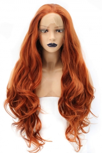 1 pc front lace synthetic high quality all-match long wavy curly wigs (length:26 inch)