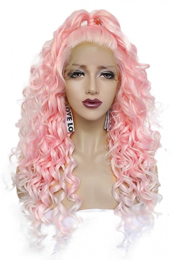 1 pc front lace synthetic high quality solid color long curly wigs (length:26 inch)