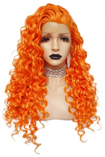 1 pc front lace synthetic solid color high quality long curly wigs (length:26 inch)
