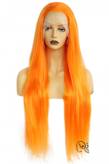 1 pc front lace synthetic solid color high quality long micro straight wigs (length:26 inch)