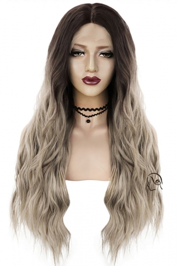 1 pc front lace synthetic gradient color high quality long curly wigs (length:26 inch)