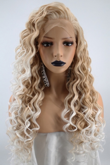 1 pc front lace synthetic gradient color high quality long african roll wigs (length:26 inch)