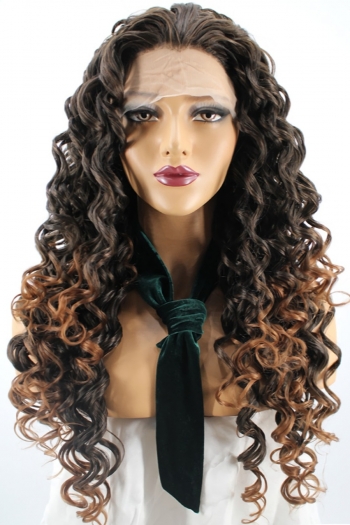 1 pc front lace synthetic high quality multicolor african long roll wigs (length:26 inch)