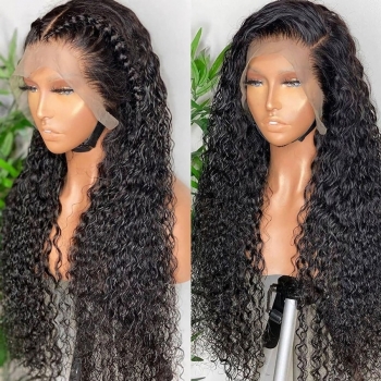 3 pc synthetic front lace black small long curly hair high quality wig (length:26 inch)
