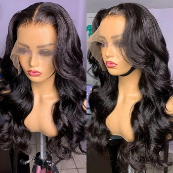 1 pc synthetic frontal lace black long big wavy high quality wig (length:26 inch)