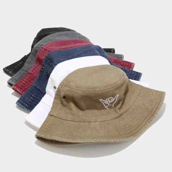 one pc spring and summer new outdoor sports mountaineering fishing embroidery foldable bucket hat 56-58cm