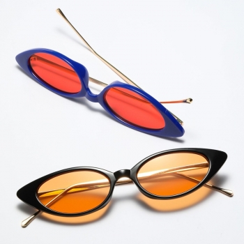 one pc fashion cat's eye semi metal retro frame simple sunglasses