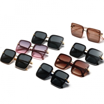 one pc fashion square semi-metal simple sunglasses