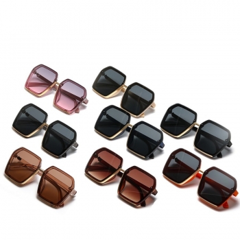 one pc fashion square semimetal simple casual sunglasses