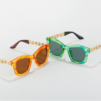 one pc fashion stripe batch printing plastic frame cutout metal glasses legs sunglasses