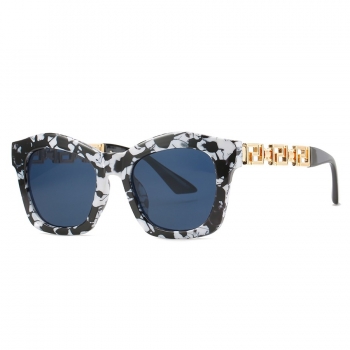 one pc fashion batch printing plastic frame cutout metal glasses legs sunglasses