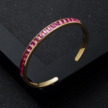 one pc fashion metal rhinestone geometry ajustable bracelet(diameter:5.5cm)