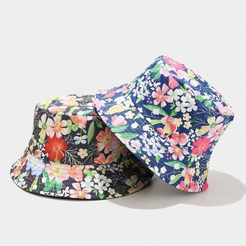 one pc summer flower batch printing double sided casual sun protection outdoor bucket hat 56-58cm