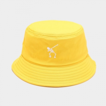 one pc summer skeleton embroidery casual hip hop sun protection outdoor bucket hat 56-58cm