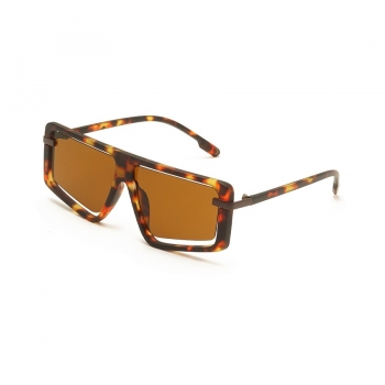 One pc fashion orange irregular cutout uv protection plastic frame sunglasses