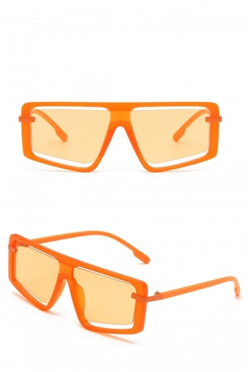 One pc fashion orange irregular cutout uv protection plastic frame sunglasses