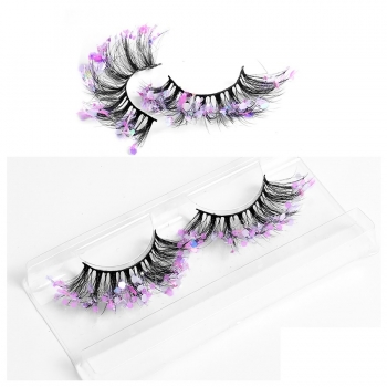 one pair fashion multi layer colorful luminous synthetic false lashes (length:19mm)