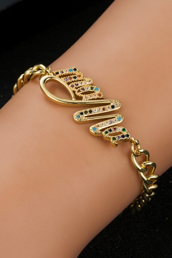 one pc multicolor rhinestone geometric metal ajustable bracelet(perimeter:22cm)