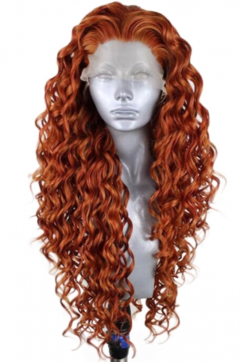 one pc new solid color synthetic front lace high quality long curly wigs (length:26 inch)