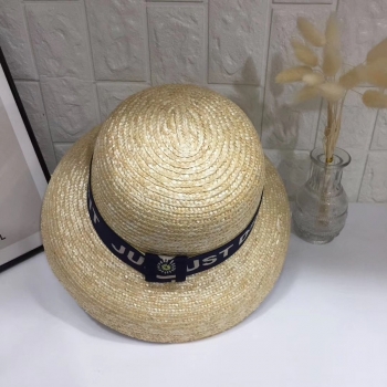 One pc new summer letter webbing simple beach sunscreen ajustable bucket straw hat