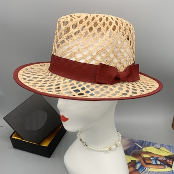 one pc new summer cutout casual beach sunscreen adjustable straw hat