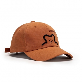 one pc summer fashion orange 6 colors letter bear embroidered bent eaves ajustable baseball couple hat