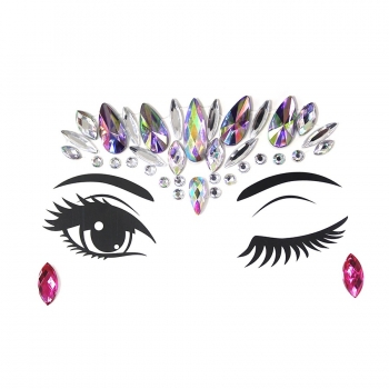One pc new fashion geometry dots water droplets canthus rhinestone face stickers#5#