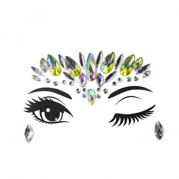 one pc new fashion geometry dots water droplets canthus rhinestone face stickers#6#