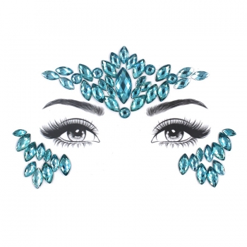 one pc new fashion solid color geometry dots canthus rhinestone face stickers#1#