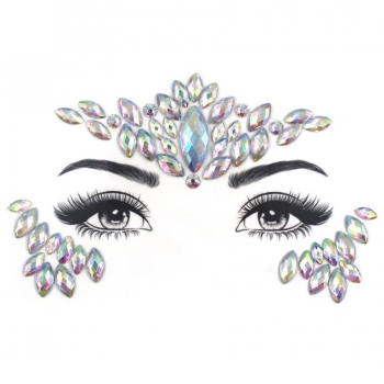 One pc new fashion multicolor geometry dots canthus rhinestone face stickers