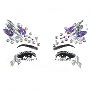 one pc new fashion geometry dots water droplets rhinestone canthus face stickers