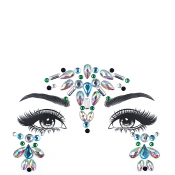 One pc new geometry water multilayer canthus dots rhinestone face stickers
