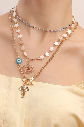 three pc bohemian style star eye new stylish necklace(mixed length)