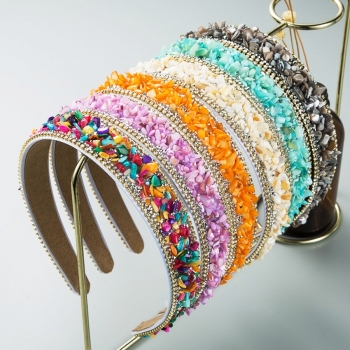 one pc 6 colors fashion rhinestone chain colorful stones hair hoop (width:2.5cm)