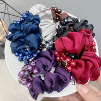 one pc new pearl flower pleated high stretch hair band headband