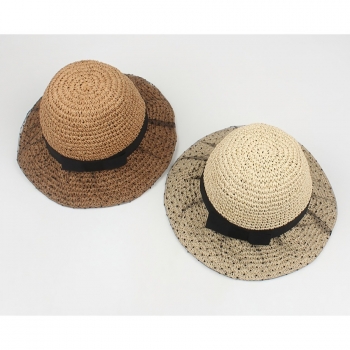 one pc summer fashion 2 colors mesh design weave seaside beach ajustable straw hat