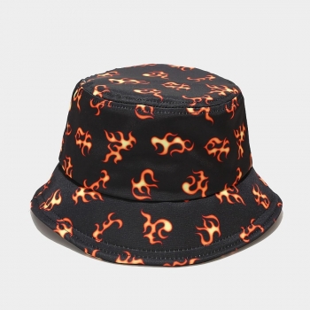 Spring and summer new small flame batch printing ajustable outdoor bucket hat
