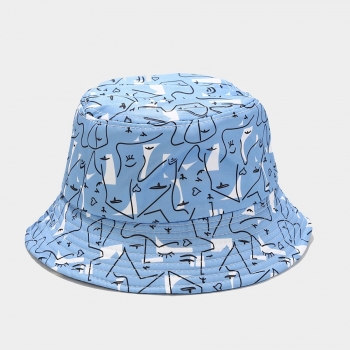 Spring and summer new line face shape batch printing ajustable outdoor bucket hat 56-58cm
