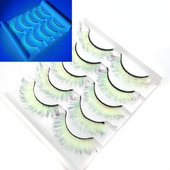 five pair fashion colorful fluorescence synthetic false lashes (length:17-20mm)